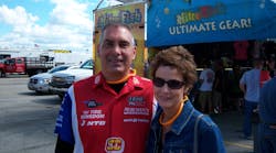 Doug Skidmore, a Big O Tires franchisee in Clarksville, Ind., and his wife Bridgid attend their 15th U.S. Nationals.