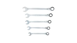 5-pc SAE Large Reversible Ratcheting Wrench Set