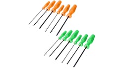 6-pc Slotted and Phillips Hi-Vis Handled Screwdriver Set, Nos. 27021LTHVO and 27021LTHVG