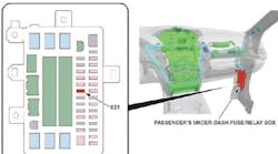 Option fuse location for the MDX.