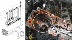 Figure 8- The valve lifter oil manifold (VLOM) is the device which manages the operation of the intake and exhaust valve lifters for specific cylinders during active fuel management mode.