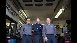 Hollenshade&apos;s Automotive&apos;s Tim (l.) and Tom (r.) Hollenshade, and Tim Hollenshade Jr. have had business growth but report technicians spend more time to complete a repair because of the need to buy parts piecemeal instead of in kits.