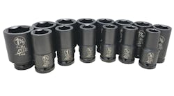 14-pc 3/4" Drive 6 Point SAE Deep Impact Socket Set